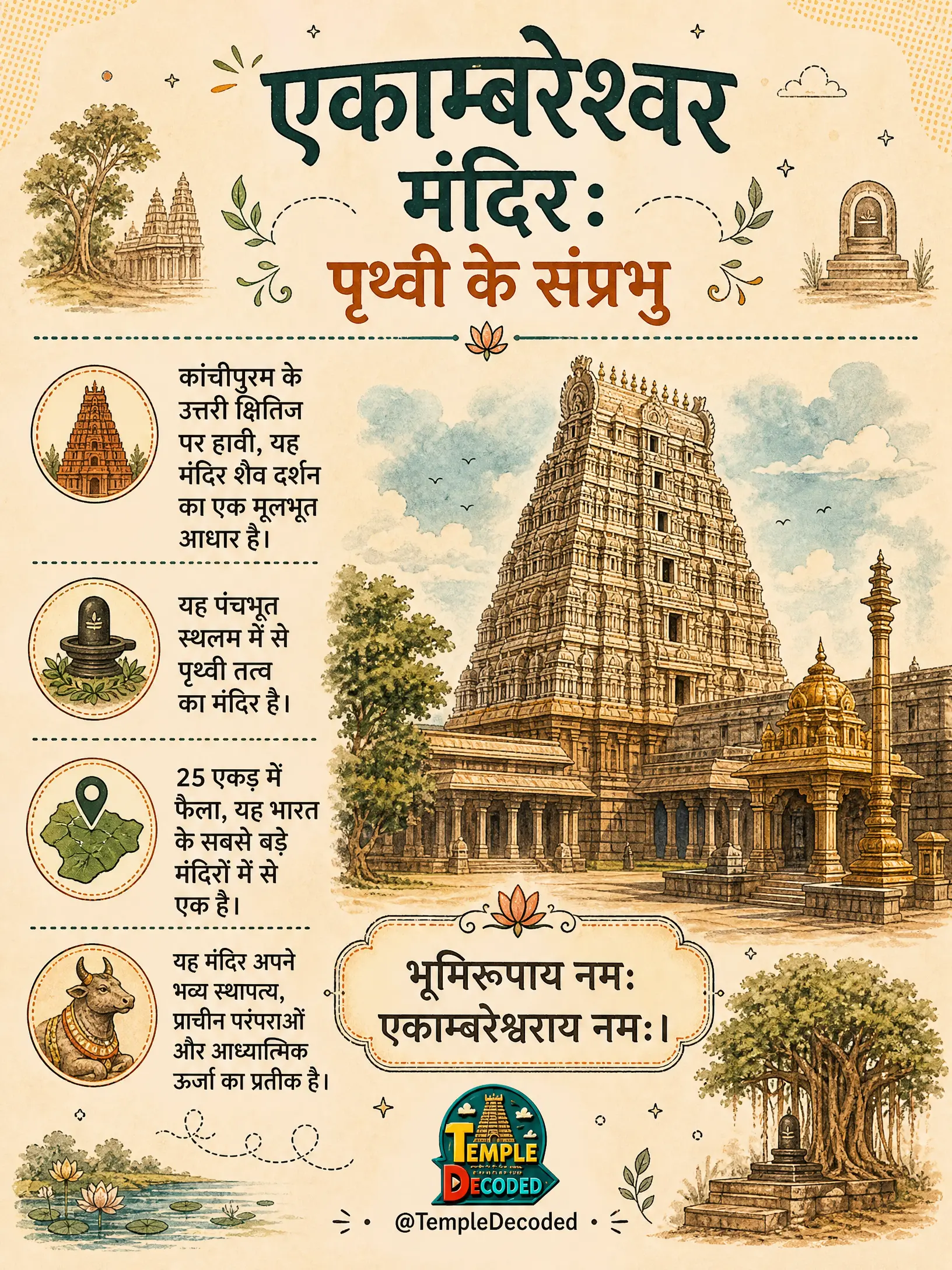 एकाम्बरेश्वर मंदिर: पृथ्वी तत्व का दिव्य स्वरूप