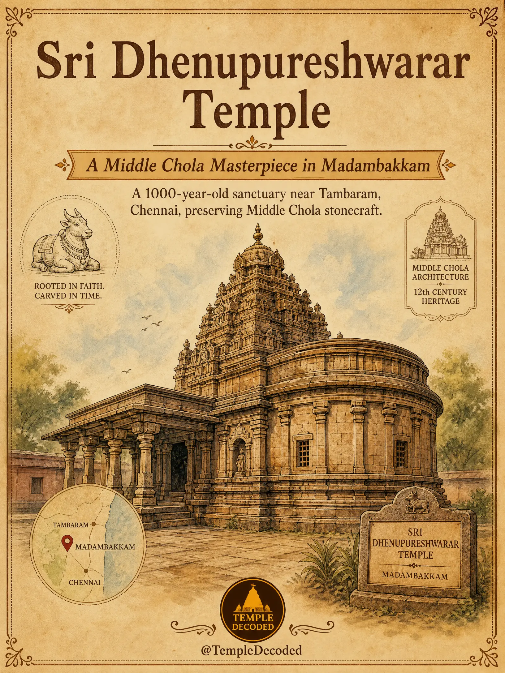 Dhenupureshwarar Temple: The Elephant-Back Chola Shrine